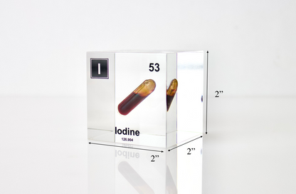 Iodine Element Cube - 2" Acrylic Display - Atomic Number 53