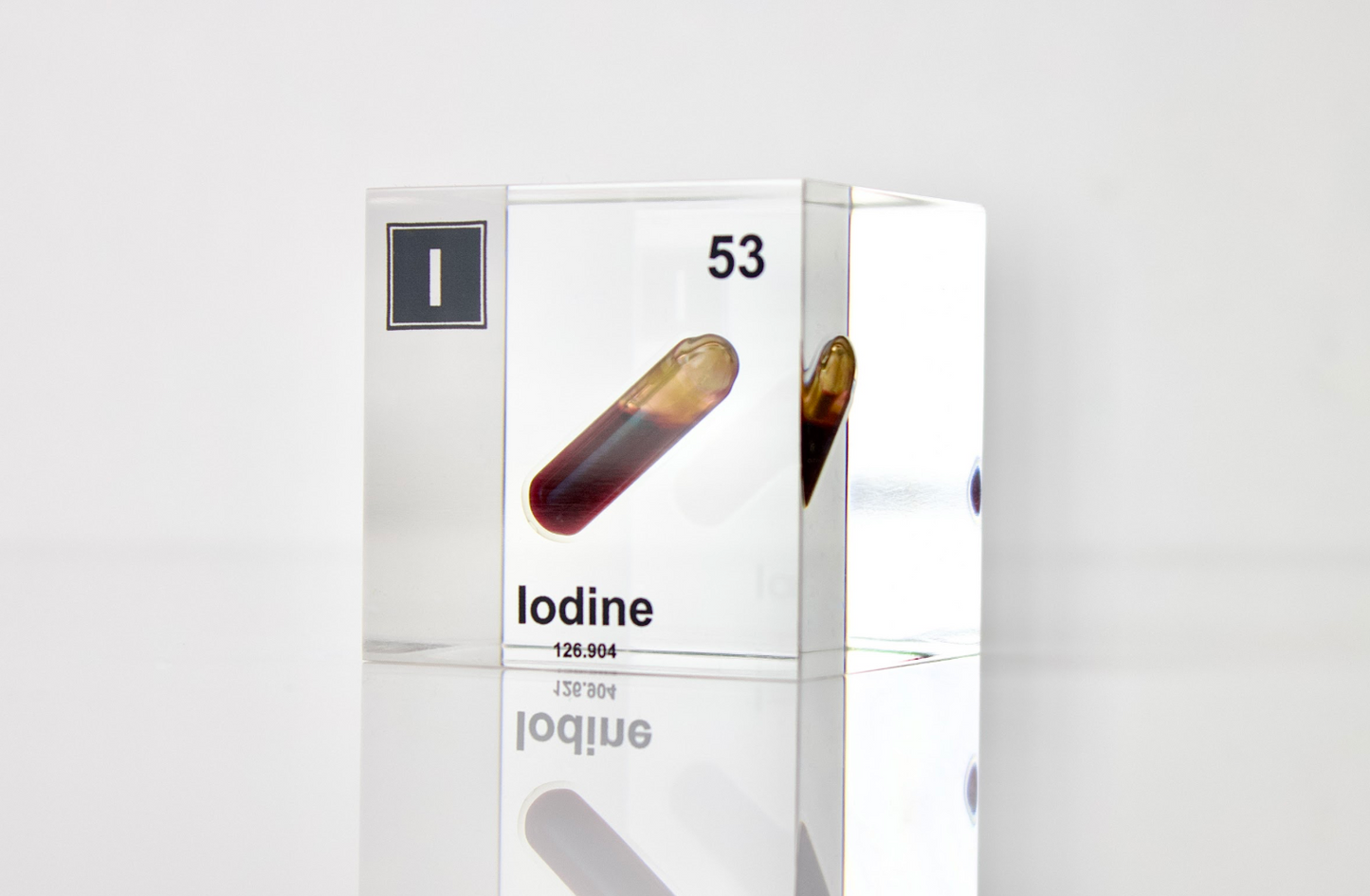 Iodine Element Cube - 2" Acrylic Display - Atomic Number 53