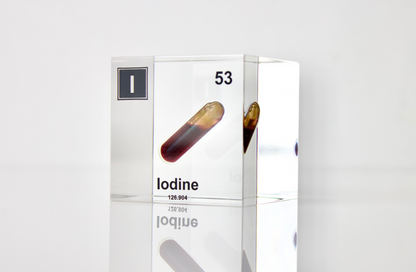 Iodine Element Cube - 2" Acrylic Display - Atomic Number 53