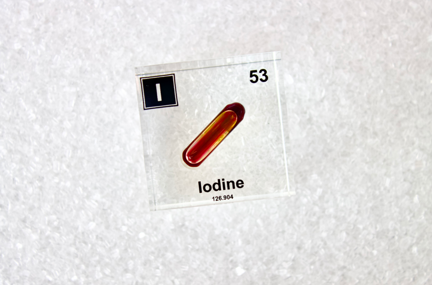 Iodine Element Cube - 2" Acrylic Display - Atomic Number 53