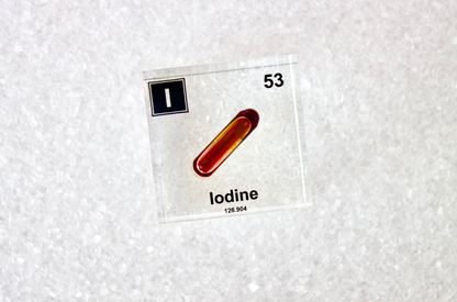 Iodine Element Cube - 2" Acrylic Display - Atomic Number 53
