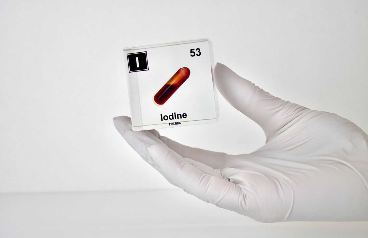 Iodine Element Cube - 2" Acrylic Display - Atomic Number 53
