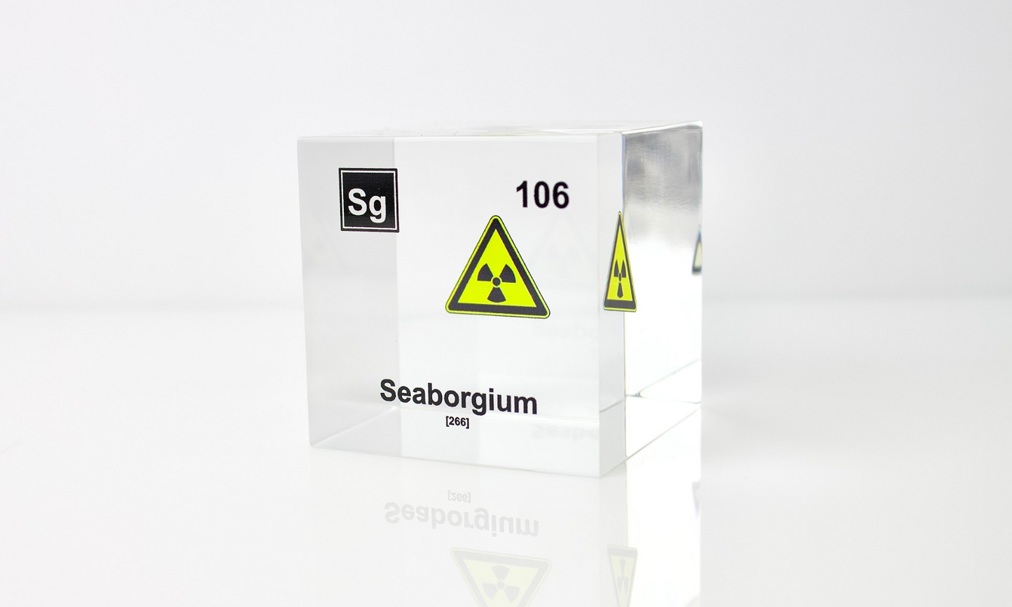 Seaborgium Element Cube - 2" Acrylic Display - Atomic Number 106