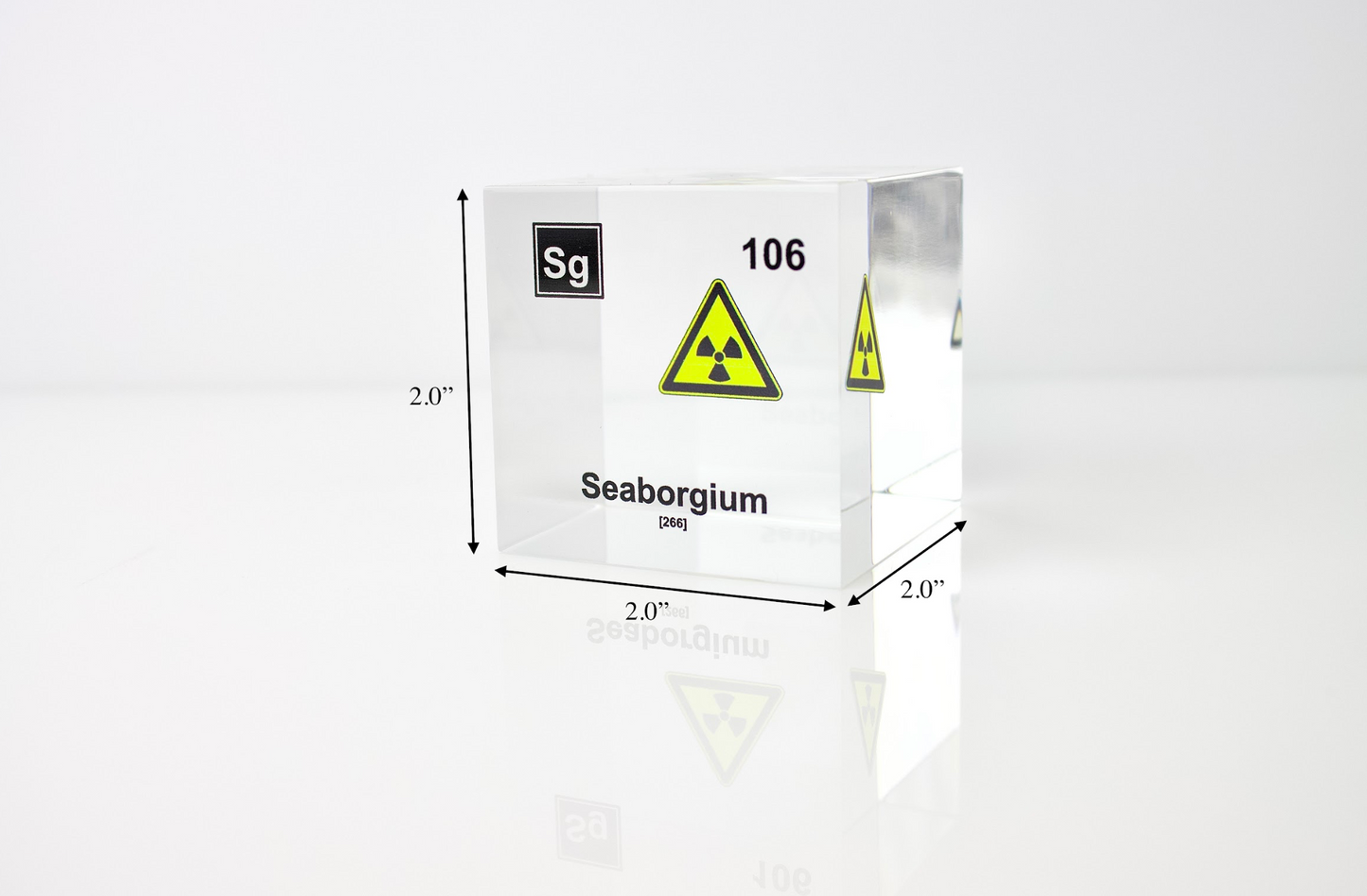 Seaborgium Element Cube - 2" Acrylic Display - Atomic Number 106