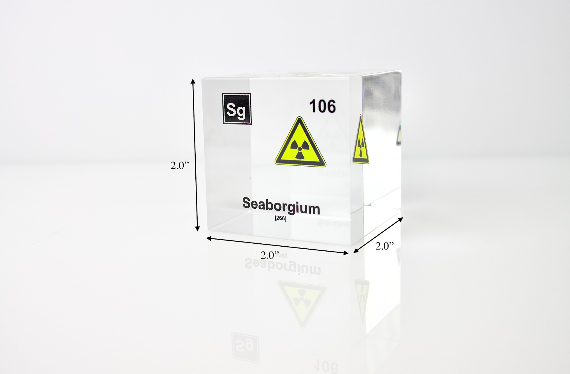 Seaborgium Element Cube - 2" Acrylic Display - Atomic Number 106