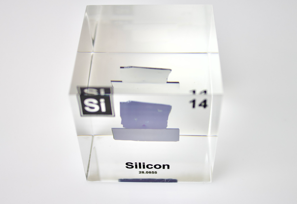 Silicon Element Cube - 2" Acrylic Display - Atomic Number 14