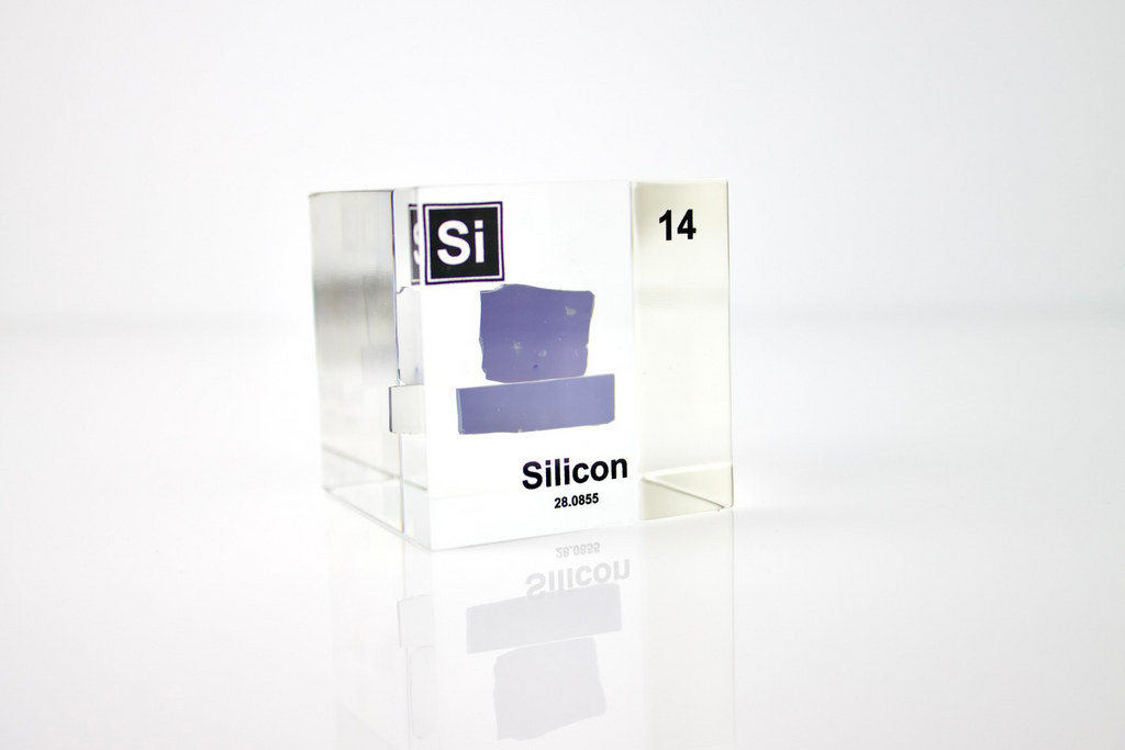 Silicon Element Cube - 2" Acrylic Display - Atomic Number 14