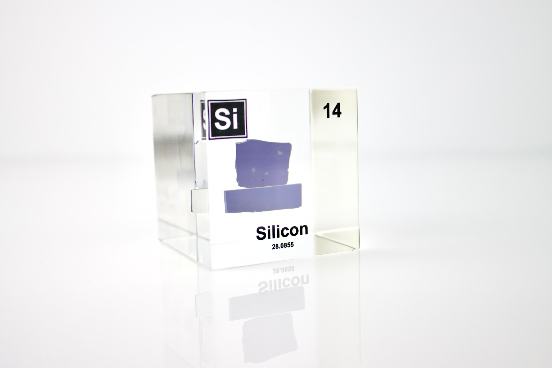 Silicon Element Cube - 2" Acrylic Display - Atomic Number 14