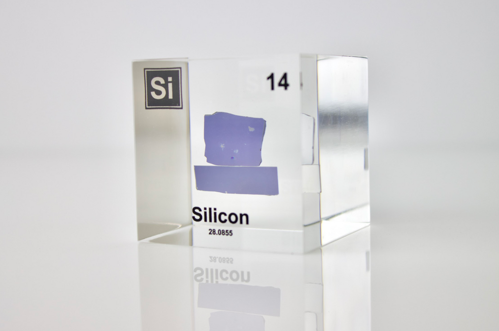 Silicon Element Cube - 2" Acrylic Display - Atomic Number 14