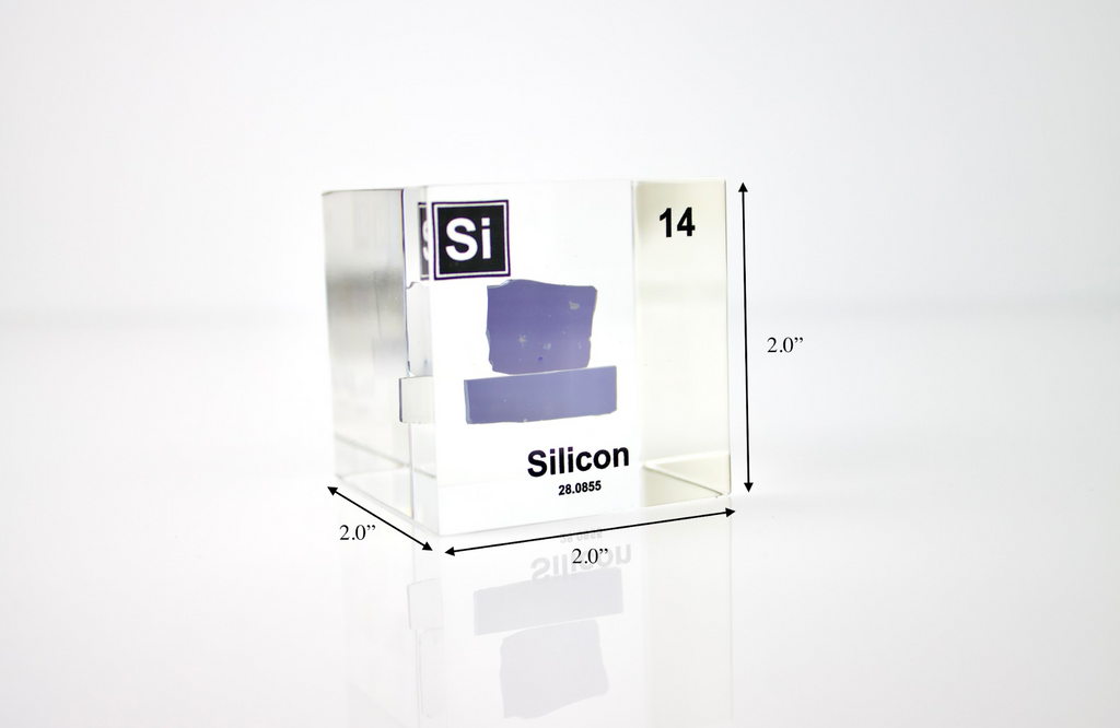 Silicon Element Cube - 2" Acrylic Display - Atomic Number 14