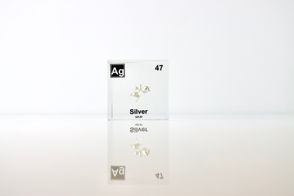 Silver Element Cube - 2" Acrylic Display - Atomic Number 47