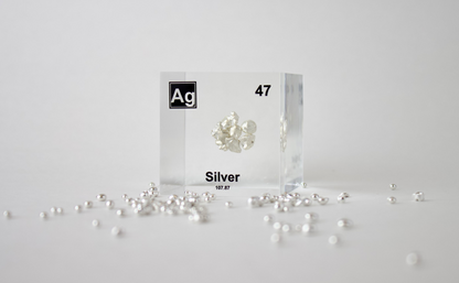 Silver Element Cube - 2" Acrylic Display - Atomic Number 47