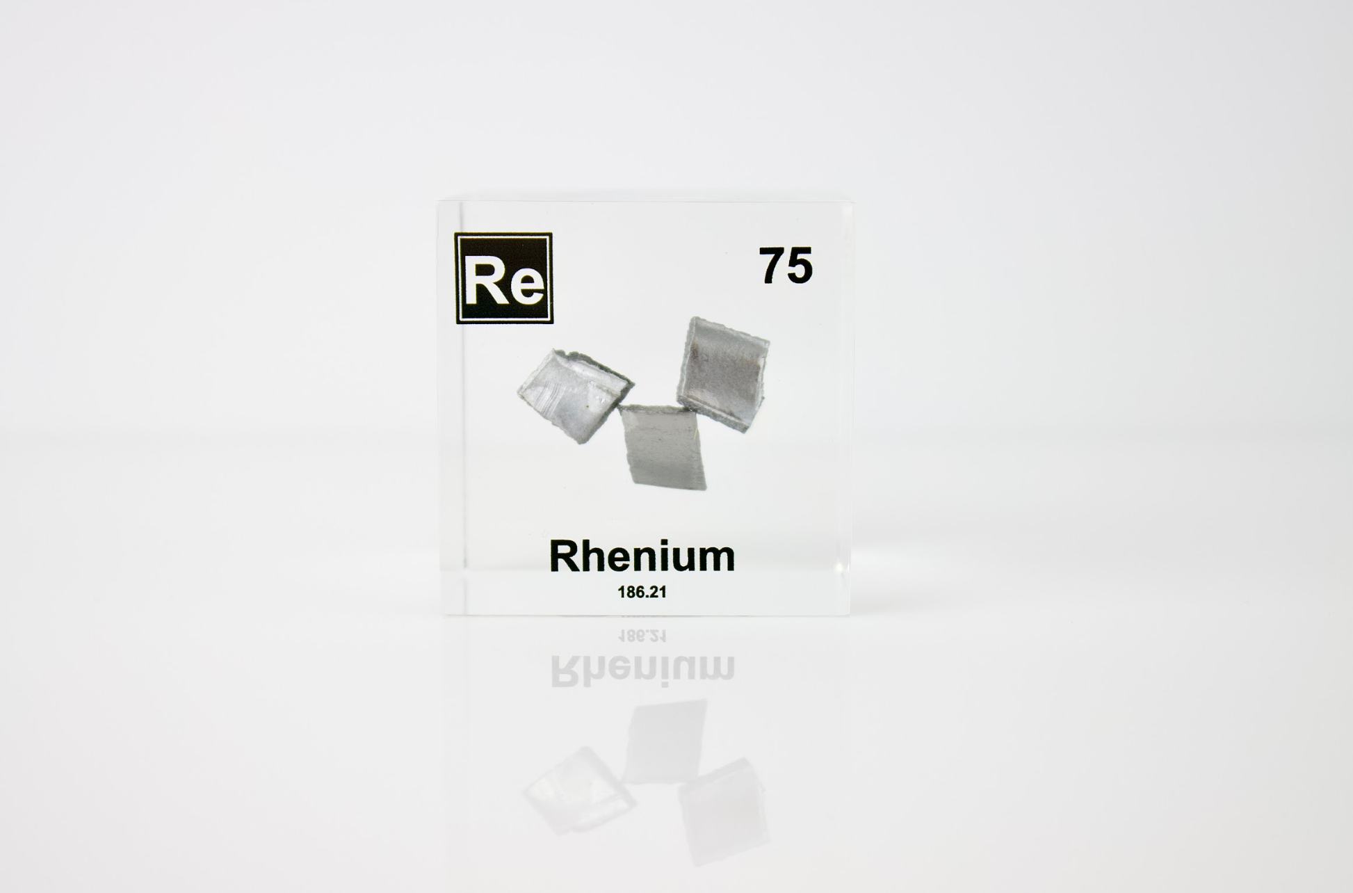 Rhenium Element Cube - 2" Acrylic Display - Atomic Number 75