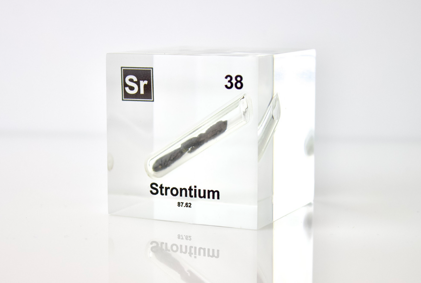 Strontium Element Cube - 2" Acrylic Display - Atomic Number 38
