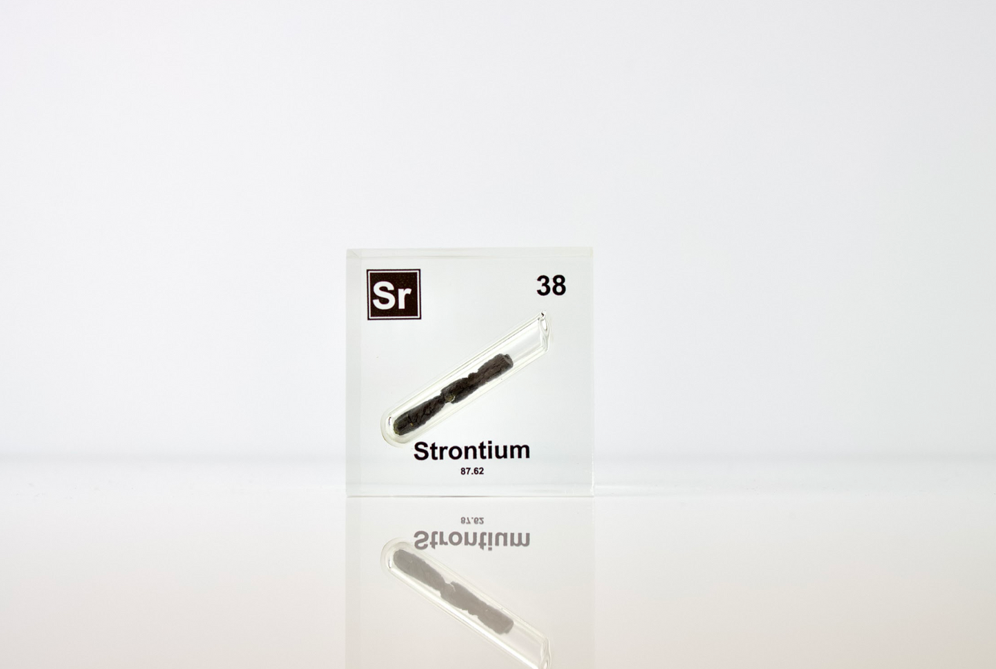 Strontium Element Cube - 2" Acrylic Display - Atomic Number 38