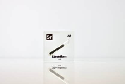 Strontium Element Cube - 2" Acrylic Display - Atomic Number 38
