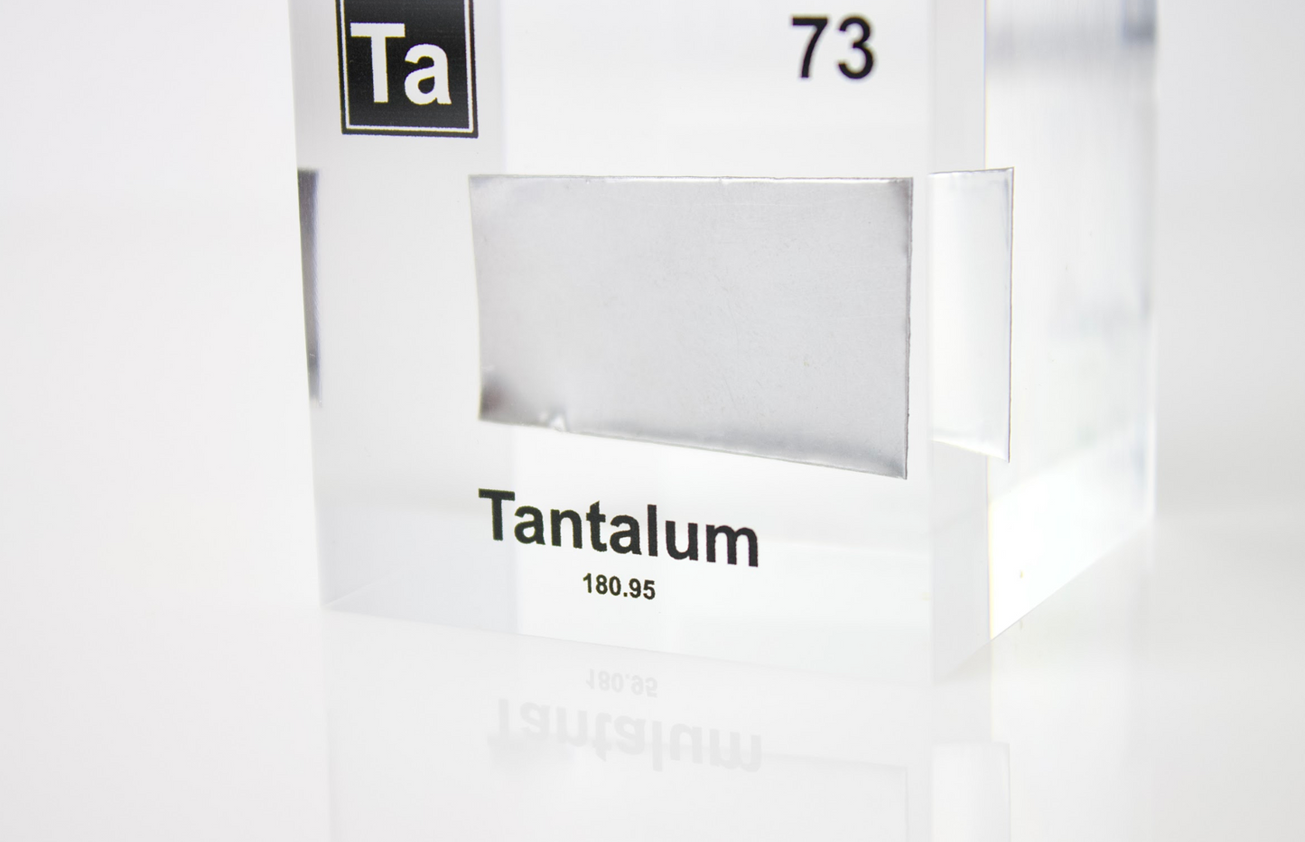 Tantalum Element Cube - 2" Acrylic Display - Atomic Number 73
