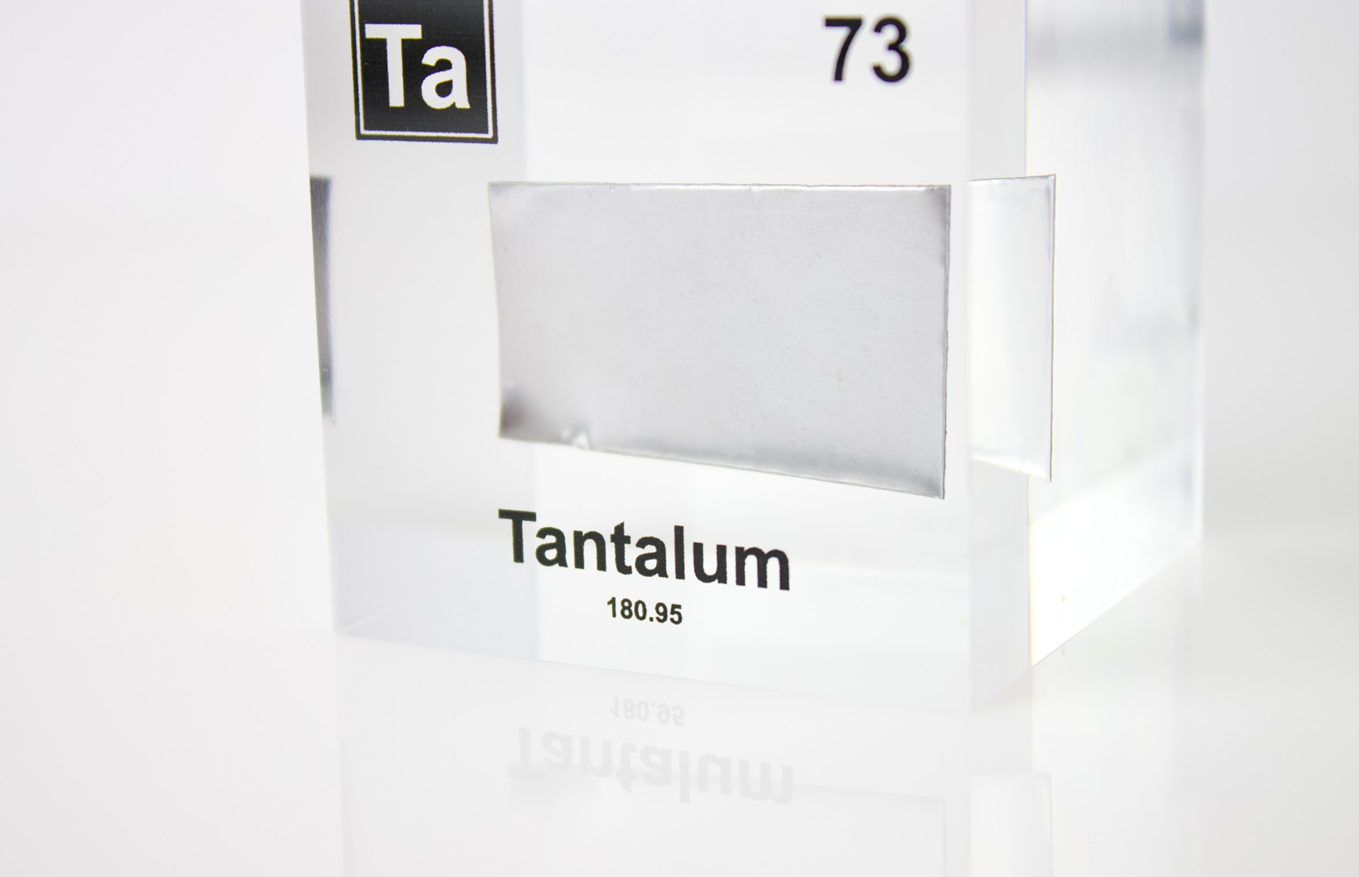 Tantalum Element Cube - 2" Acrylic Display - Atomic Number 73