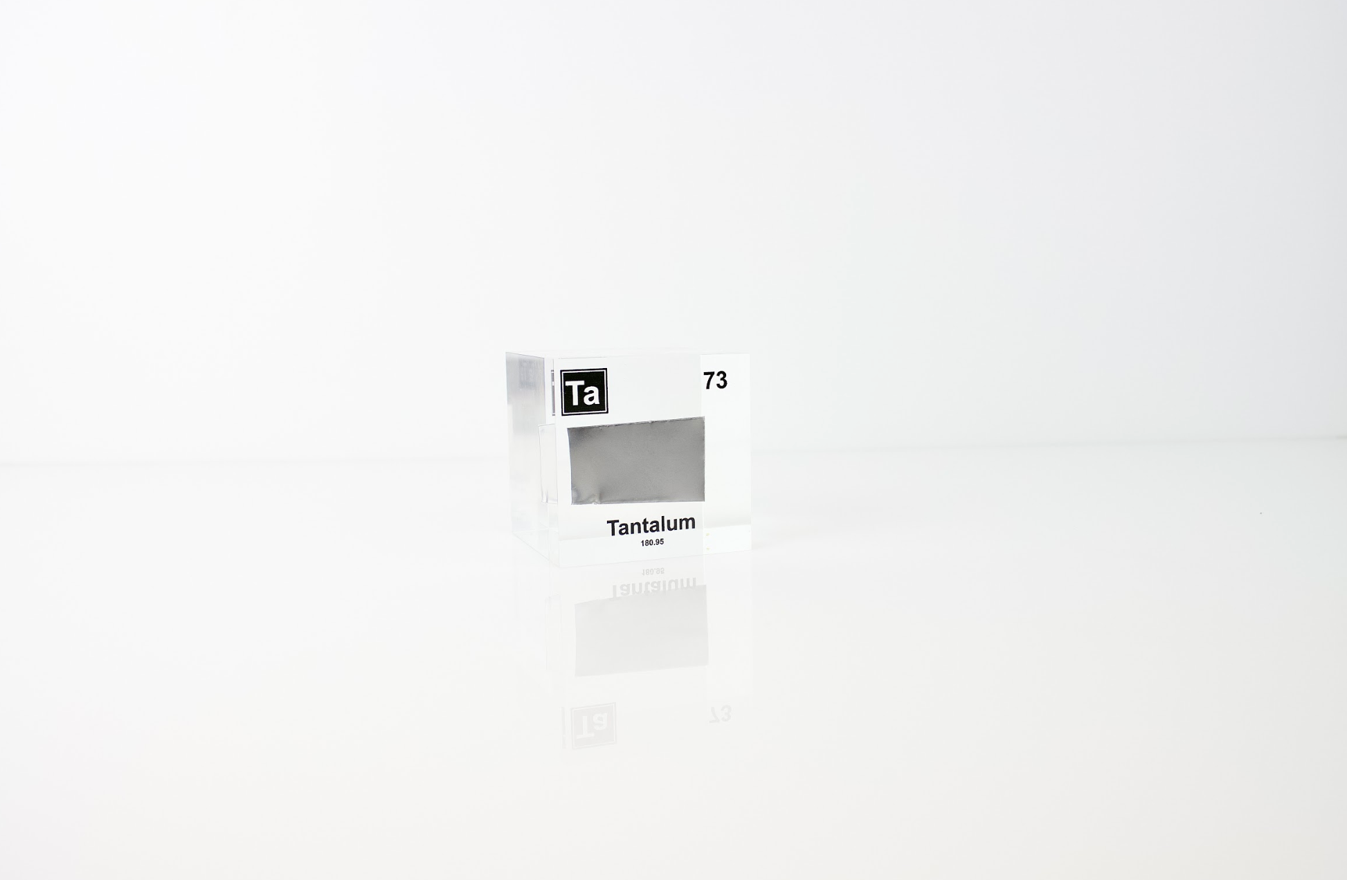 Tantalum Element Cube - 2" Acrylic Display - Atomic Number 73