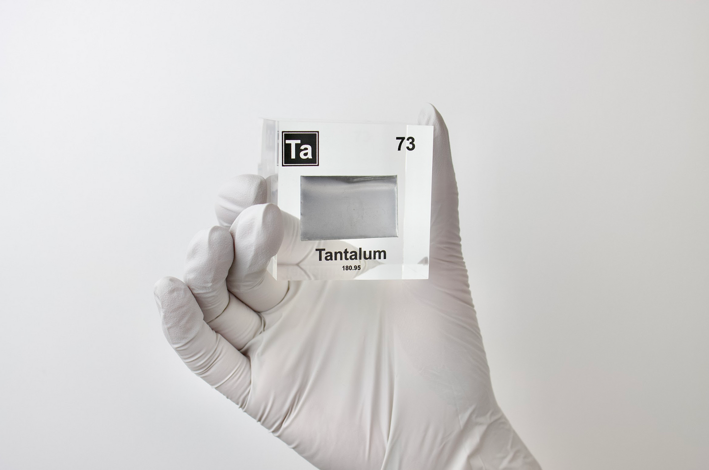 Tantalum Element Cube - 2" Acrylic Display - Atomic Number 73