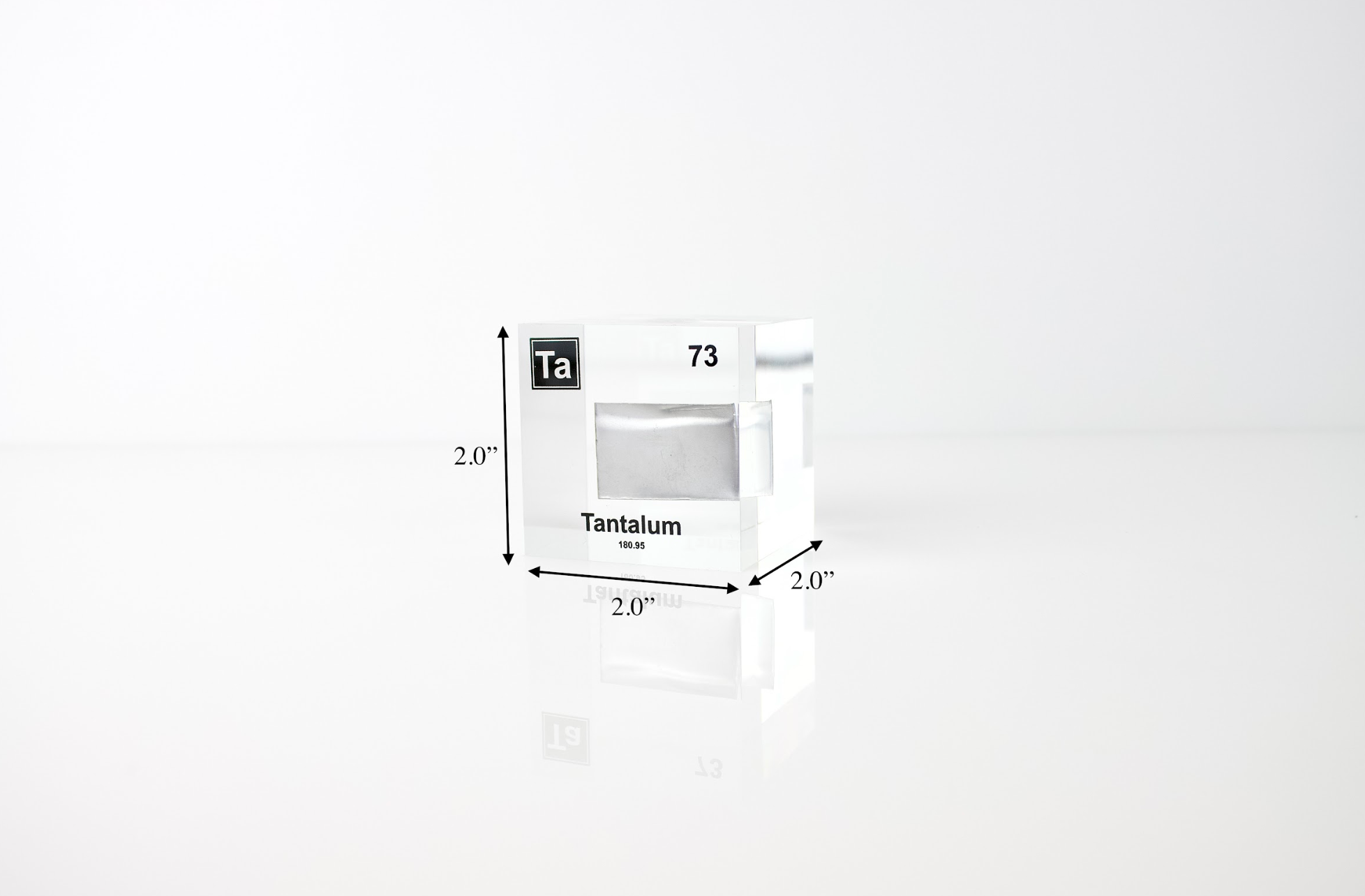 Tantalum Element Cube - 2" Acrylic Display - Atomic Number 73