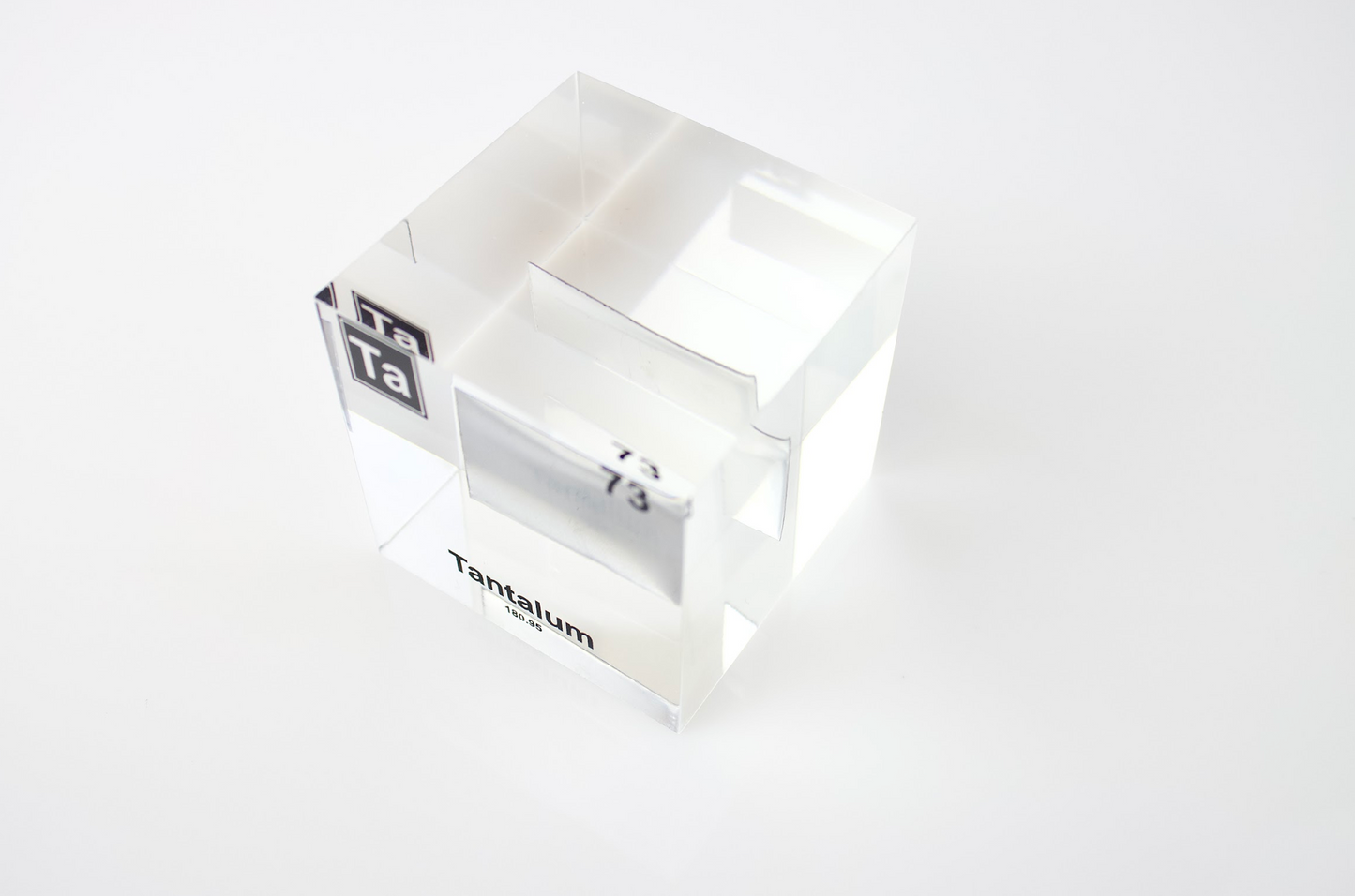 Tantalum Element Cube - 2" Acrylic Display - Atomic Number 73