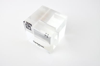 Tantalum Element Cube - 2" Acrylic Display - Atomic Number 73