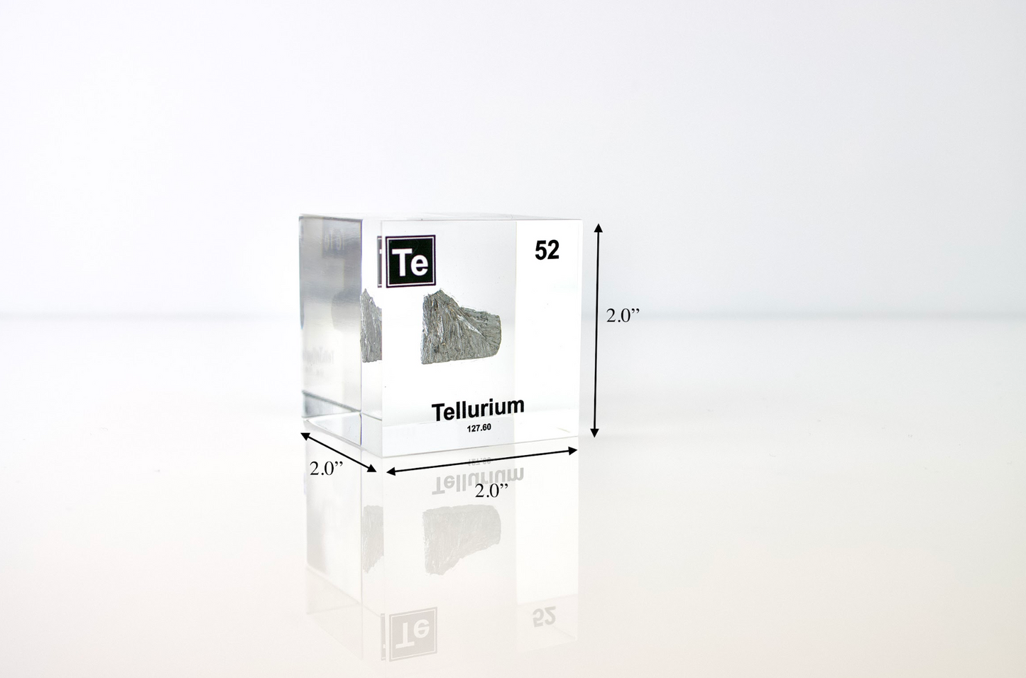 Tellurium Element Cube - 2" Acrylic Display - Atomic Number 52