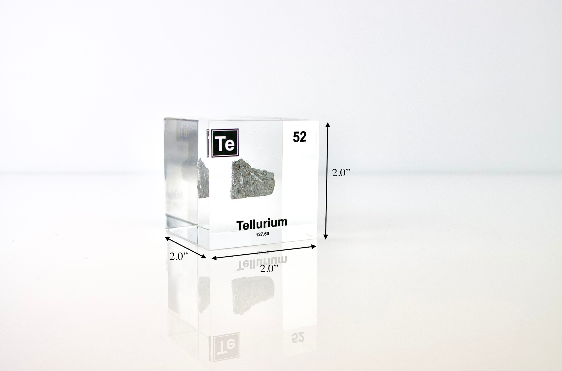 Tellurium Element Cube - 2" Acrylic Display - Atomic Number 52
