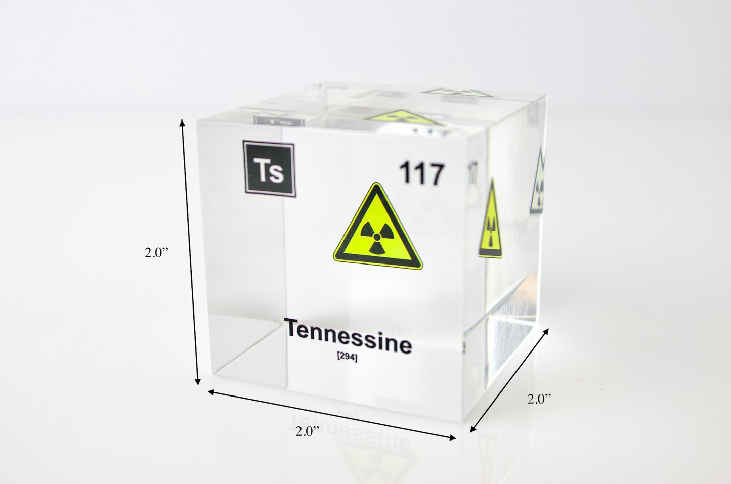Tennessine Element Cube - 2" Acrylic Display - Atomic Number 117