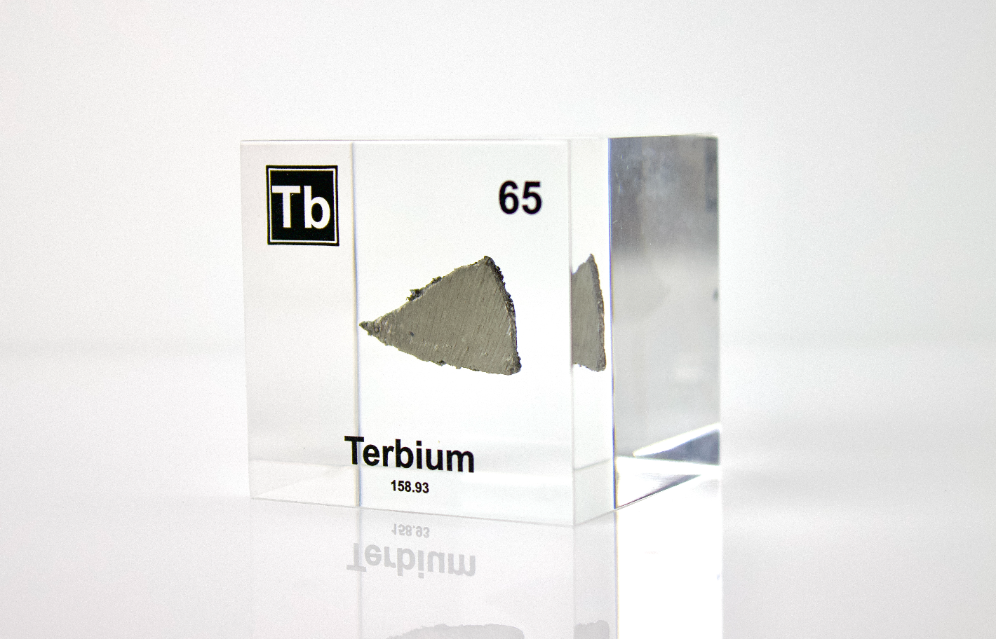Terbium Element Cube - 2" Acrylic Display - Atomic Number 65