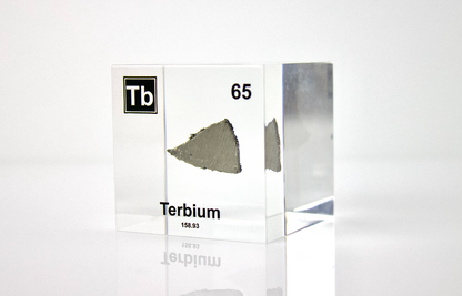 Terbium Element Cube - 2" Acrylic Display - Atomic Number 65