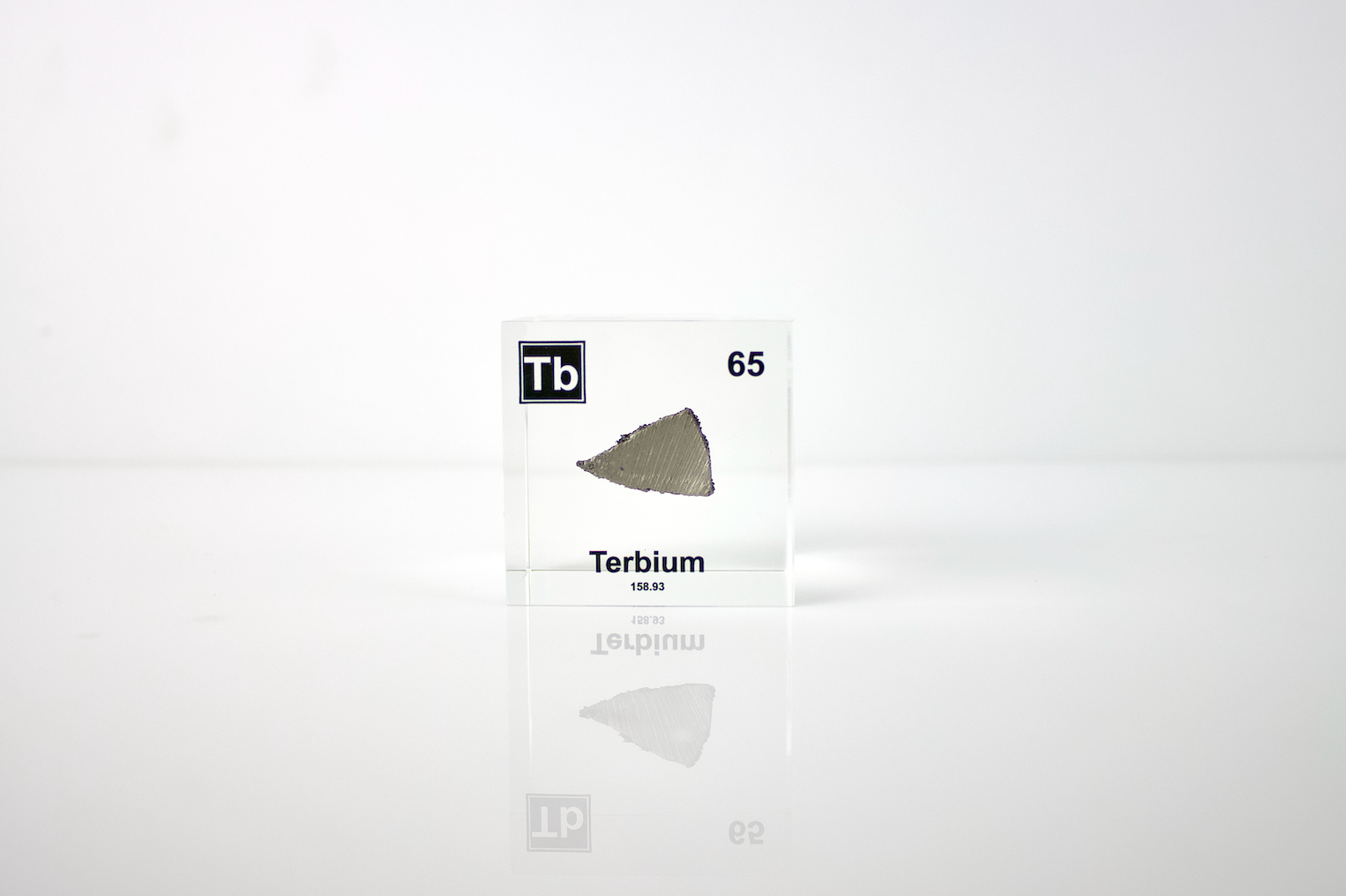 Terbium Element Cube - 2" Acrylic Display - Atomic Number 65