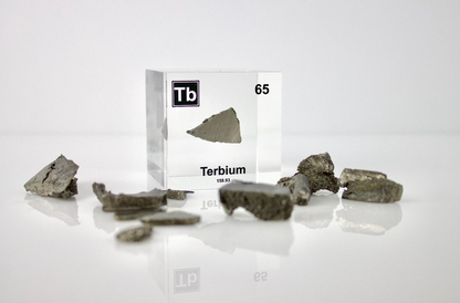 Terbium Element Cube - 2" Acrylic Display - Atomic Number 65