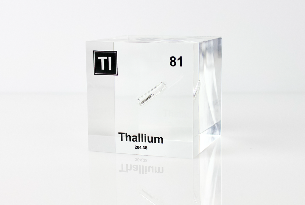 Thallium Element Cube - 2" Acrylic Display - Atomic Number 81