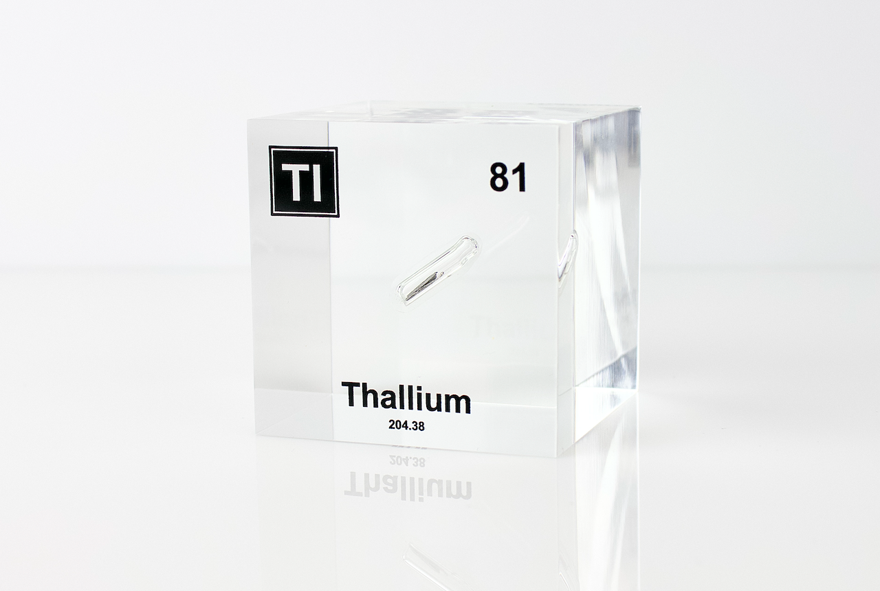 Thallium Element Cube - 2" Acrylic Display - Atomic Number 81