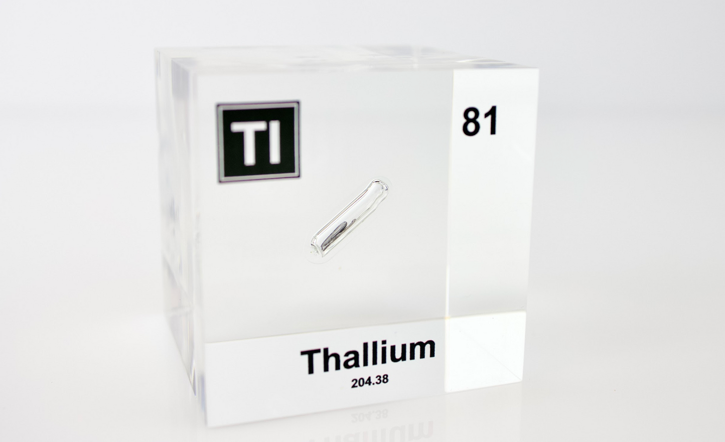 Thallium Element Cube - 2" Acrylic Display - Atomic Number 81