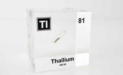 Thallium Element Cube - 2" Acrylic Display - Atomic Number 81