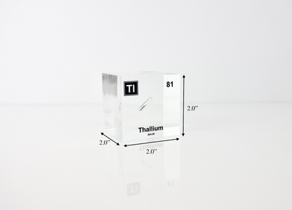Thallium Element Cube - 2" Acrylic Display - Atomic Number 81