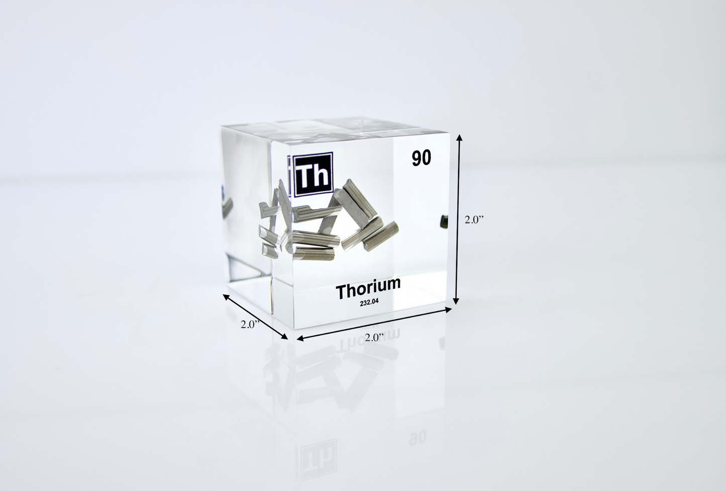 Thorium Element Cube - 2" Acrylic Display - Atomic Number 90