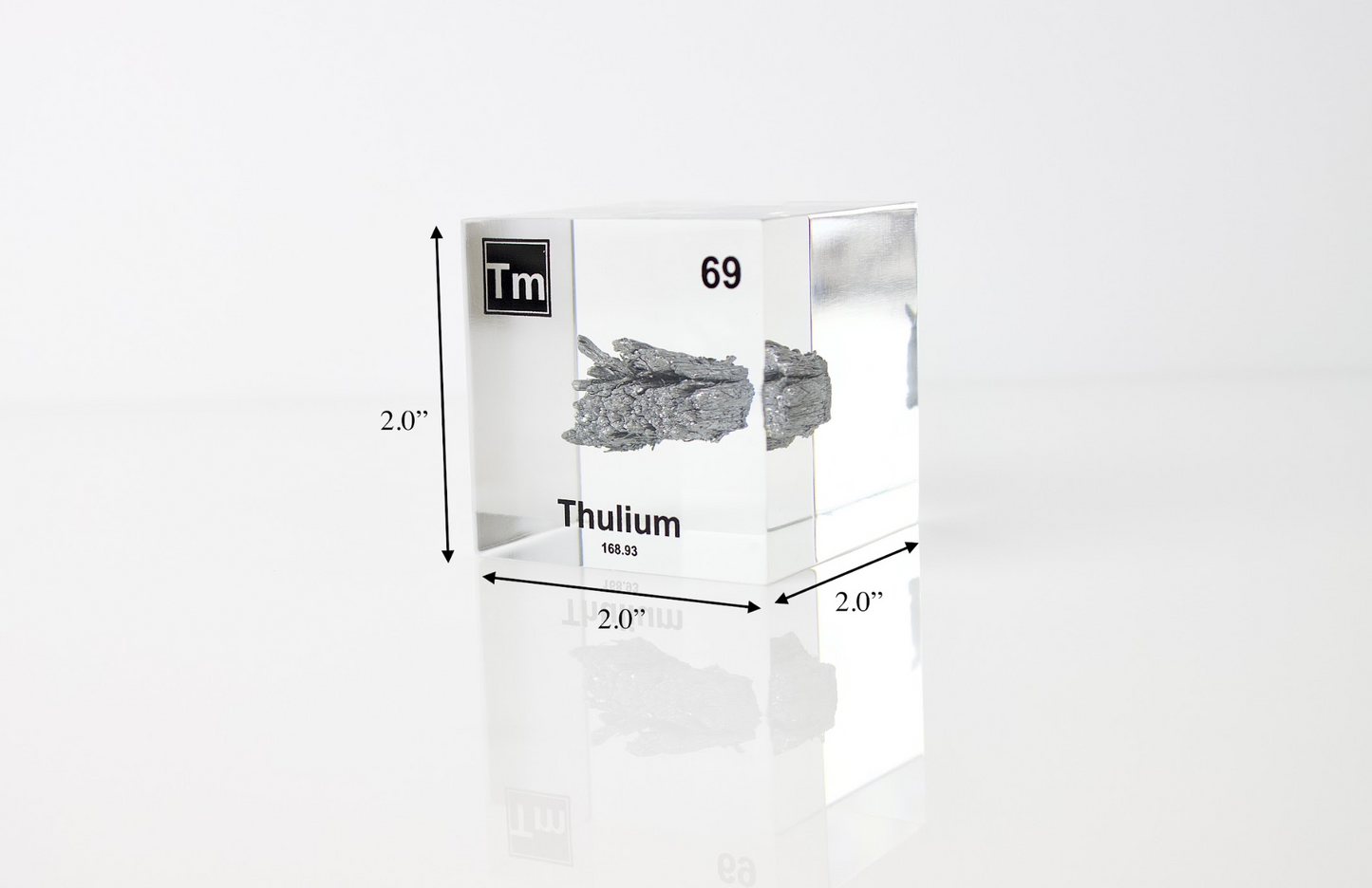 Thulium Element Cube - 2" Acrylic Display - Atomic Number 69