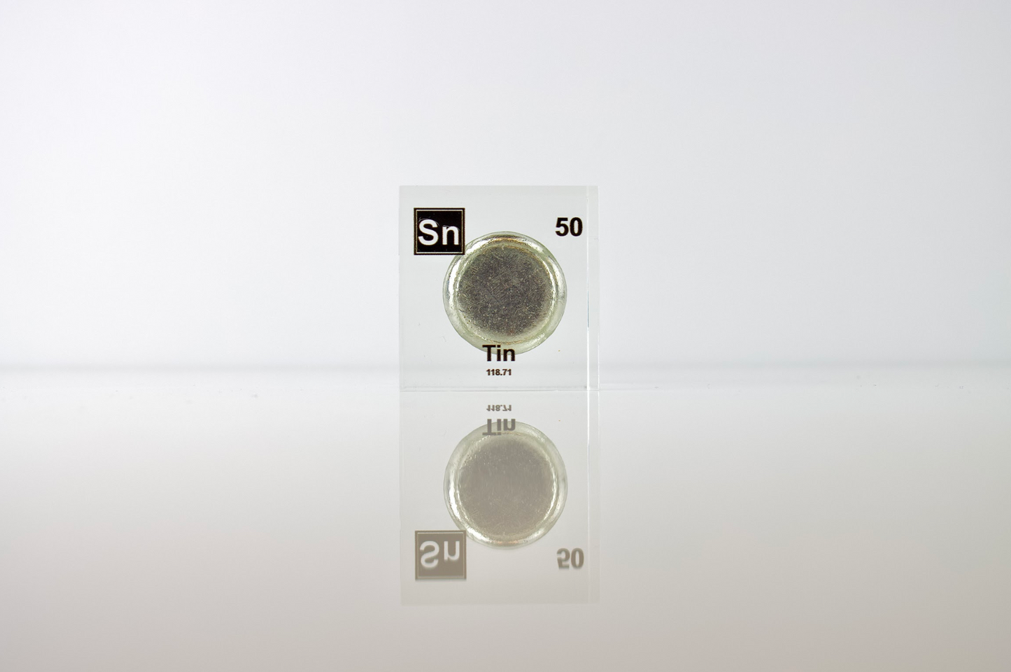 Tin Element Cube - 2" Acrylic Display - Atomic Number 50
