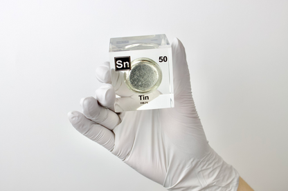 Tin Element Cube - 2" Acrylic Display - Atomic Number 50