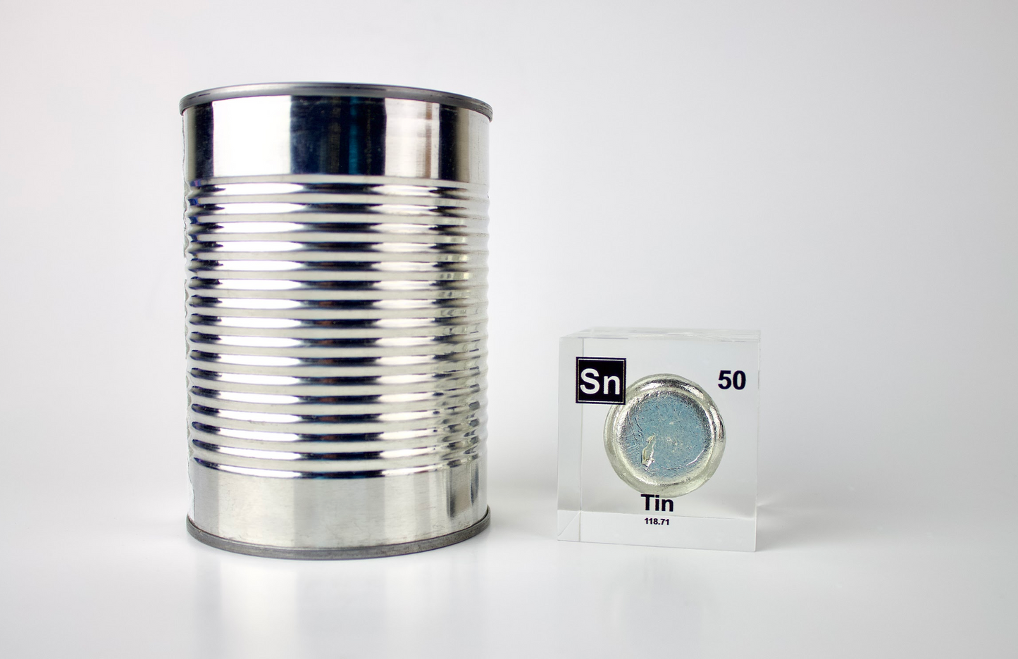 Tin Element Cube - 2" Acrylic Display - Atomic Number 50