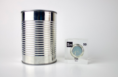 Tin Element Cube - 2" Acrylic Display - Atomic Number 50