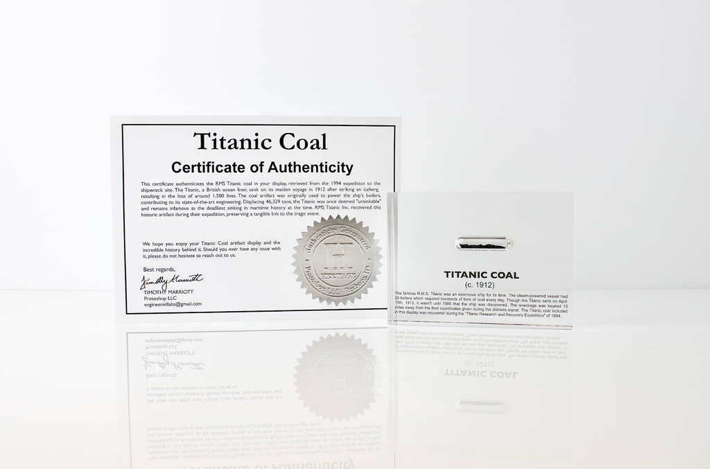 Titanic Coal Artifact Display