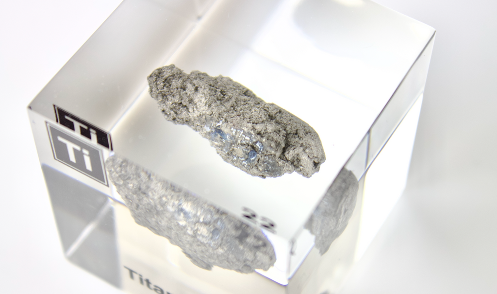 Titanium Element Cube - 2" Acrylic Display - Atomic Number 22