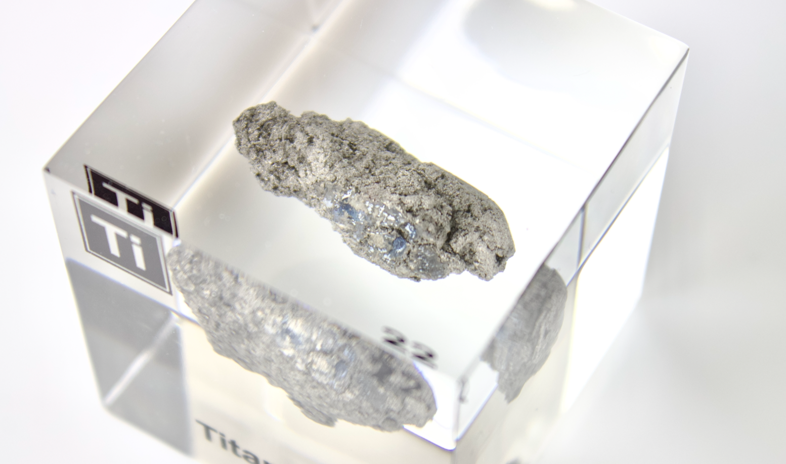 Titanium Element Cube - 2" Acrylic Display - Atomic Number 22