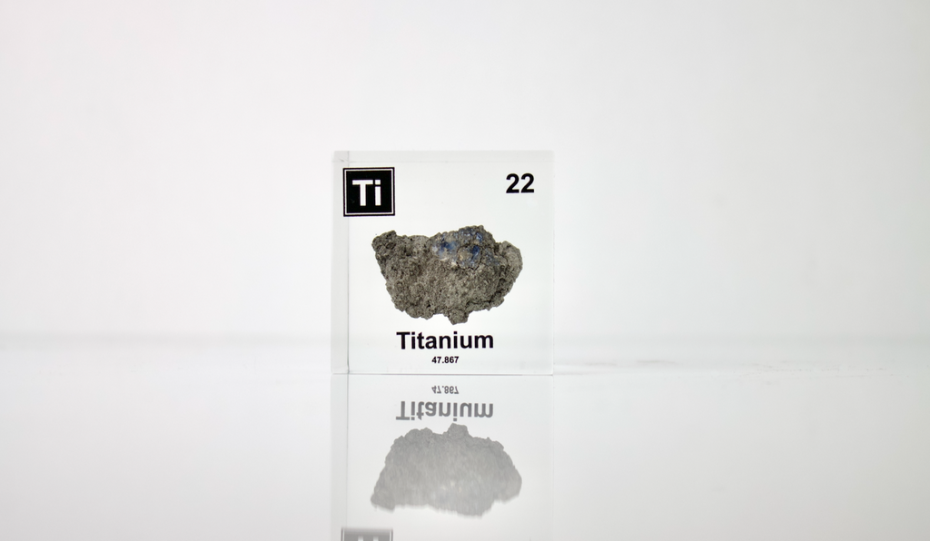 Titanium Element Cube - 2" Acrylic Display - Atomic Number 22