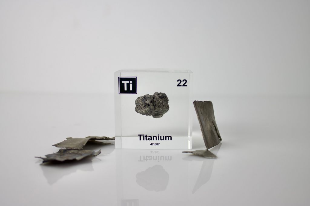 Titanium Element Cube - 2" Acrylic Display - Atomic Number 22